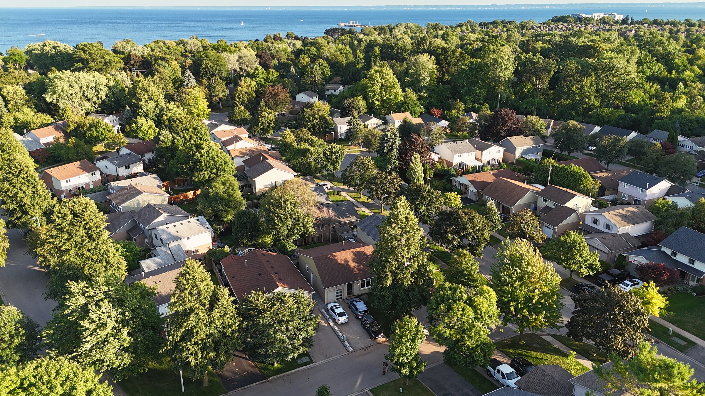 Residential neighbourhood in the Greater Toronto Area viewed from above