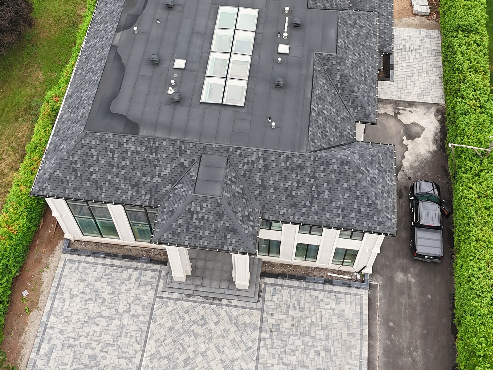Finished interlocking frontage viewed from above after final detailing